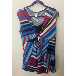 Motherhood Maternity Nursing Dress Geometric Pattern Sleeveless - Size Medium